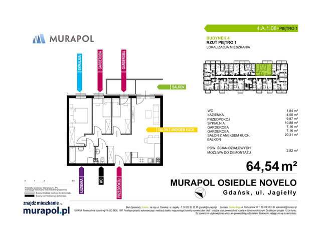 Mieszkanie w inwestycji Murapol Osiedle Novelo, symbol 4.A.1.08 » nportal.pl