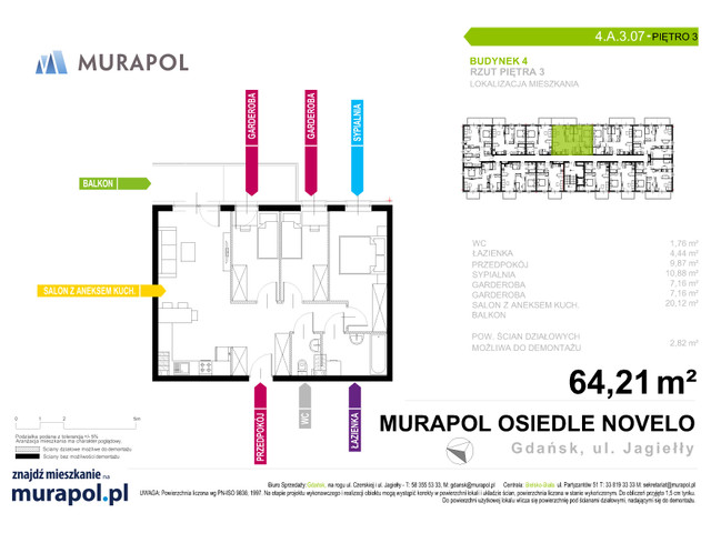 Mieszkanie w inwestycji Murapol Osiedle Novelo, symbol 4.A.3.07 » nportal.pl