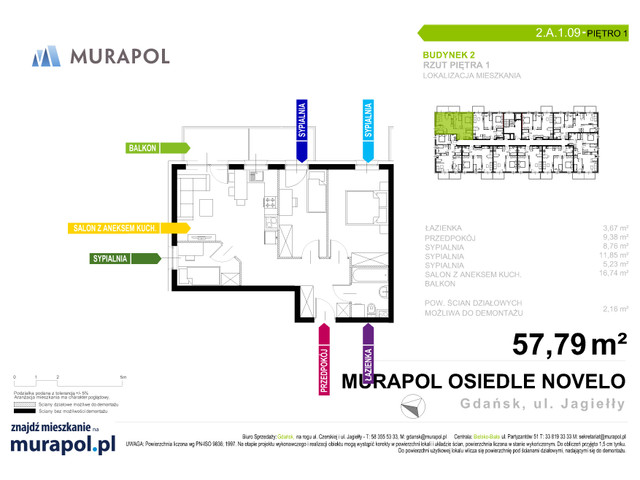 Mieszkanie w inwestycji Murapol Osiedle Novelo, symbol 2.A.1.09 » nportal.pl