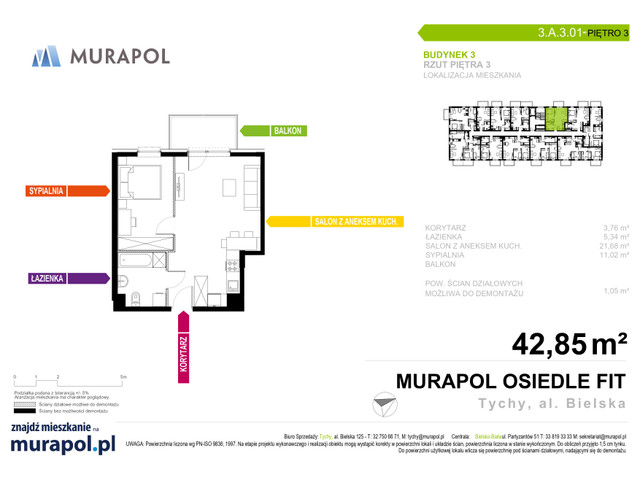 Mieszkanie w inwestycji Murapol Osiedle Fit, symbol 3.A.3.01 » nportal.pl