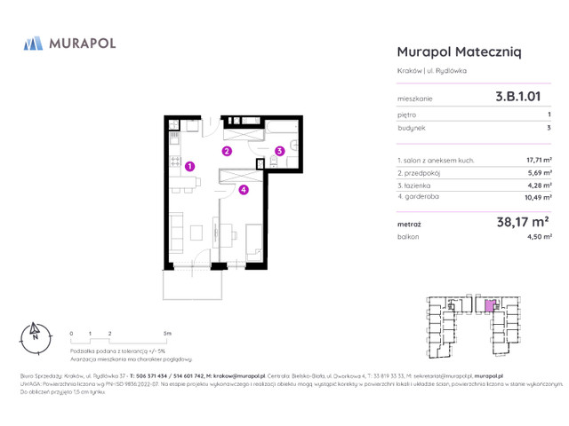 Mieszkanie w inwestycji Murapol Mateczniq, symbol 3.B.1.01 » nportal.pl