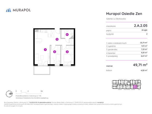 Mieszkanie w inwestycji Murapol Osiedle Zen, symbol 2.A.2.05 » nportal.pl