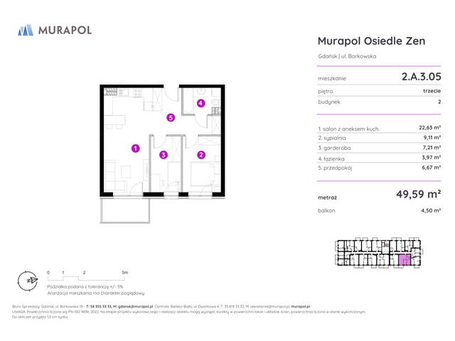 Mieszkanie w inwestycji Murapol Osiedle Zen, symbol 2.A.3.05 » nportal.pl