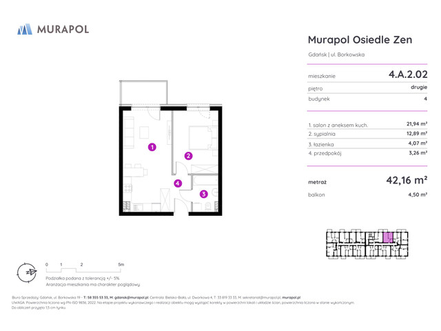 Mieszkanie w inwestycji Murapol Osiedle Zen, symbol 4.A.2.02 » nportal.pl