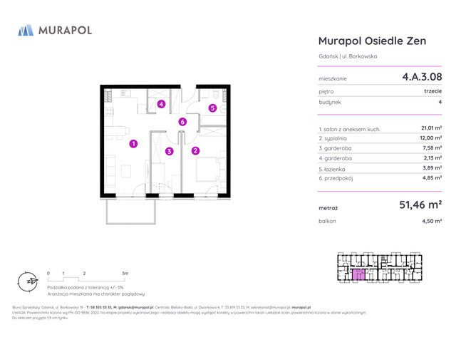 Mieszkanie w inwestycji Murapol Osiedle Zen, symbol 4.A.3.08 » nportal.pl