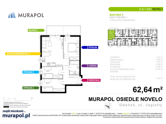 Mieszkanie w inwestycji Murapol Osiedle Novelo, symbol 3.A.1.04 » nportal.pl