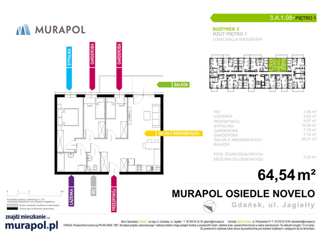 Mieszkanie w inwestycji Murapol Osiedle Novelo, symbol 3.A.1.08 » nportal.pl