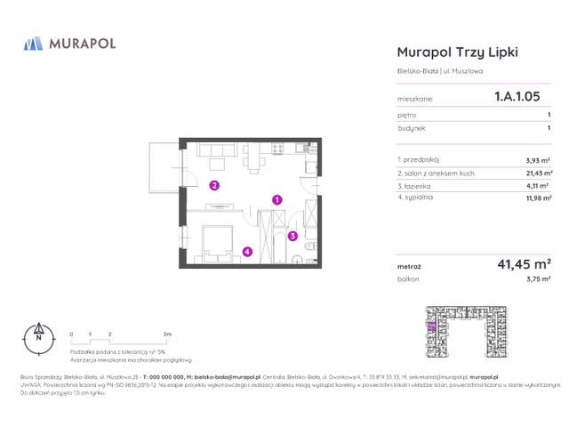 Mieszkanie w inwestycji Murapol Trzy Lipki, symbol 1.A.1.05 » nportal.pl