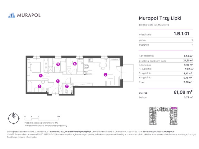 Mieszkanie w inwestycji Murapol Trzy Lipki, symbol 1.B.1.01 » nportal.pl