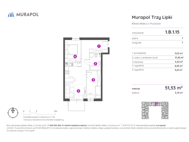 Mieszkanie w inwestycji Murapol Trzy Lipki, symbol 1.B.1.15 » nportal.pl