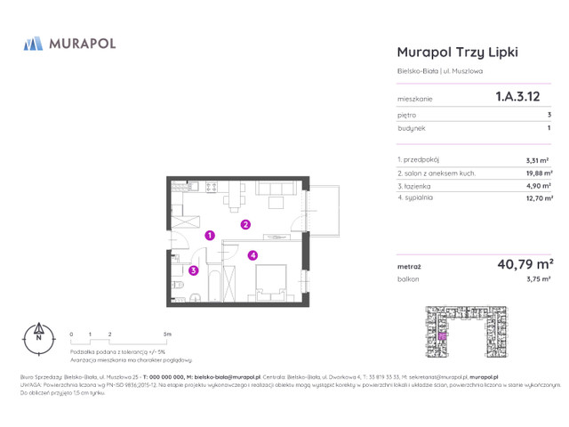 Mieszkanie w inwestycji Murapol Trzy Lipki, symbol 1.A.3.12 » nportal.pl