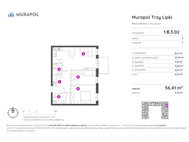 Mieszkanie w inwestycji Murapol Trzy Lipki, symbol 1.B.3.02 » nportal.pl