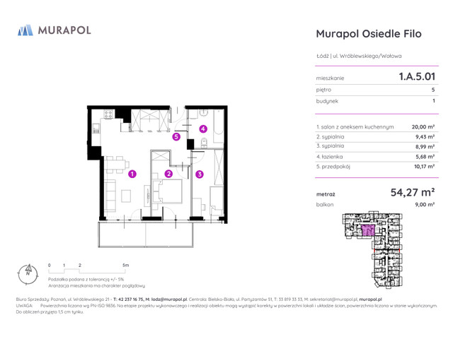Mieszkanie w inwestycji Murapol Osiedle Filo, symbol 1.A.5.01 » nportal.pl