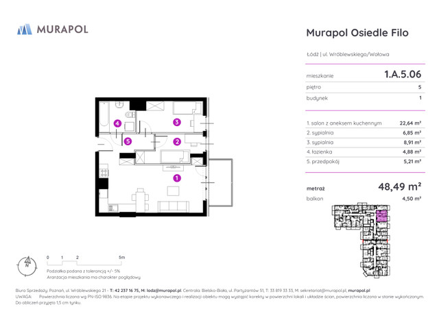 Mieszkanie w inwestycji Murapol Osiedle Filo, symbol 1.A.5.06 » nportal.pl