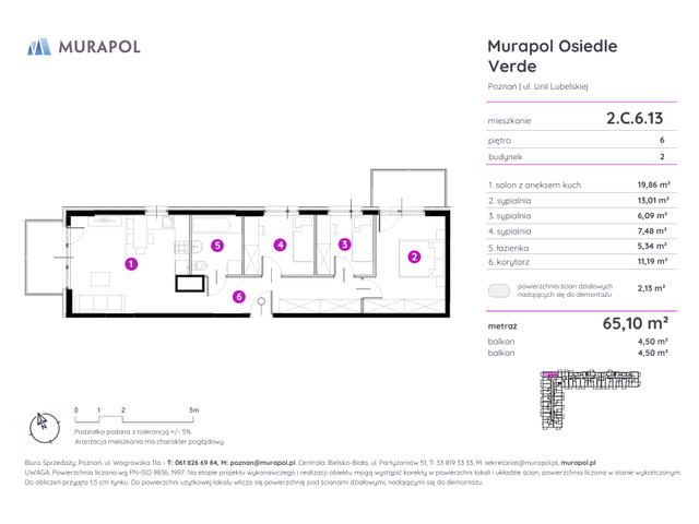Mieszkanie w inwestycji Murapol Osiedle Verde, symbol 2.C.6.13 » nportal.pl
