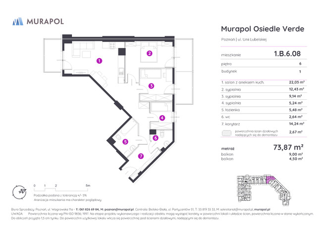 Mieszkanie w inwestycji Murapol Osiedle Verde, symbol 1.B.6.08 » nportal.pl