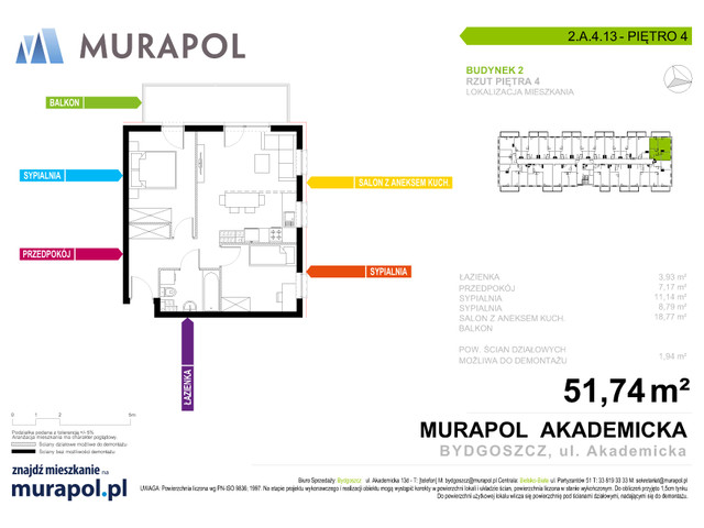 Mieszkanie w inwestycji Murapol Osiedle Akademickie, symbol 2.A.4.13 » nportal.pl