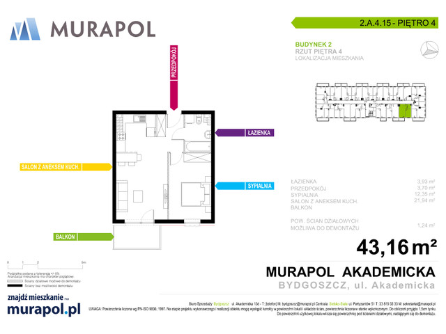 Mieszkanie w inwestycji Murapol Osiedle Akademickie, symbol 2.A.4.15 » nportal.pl