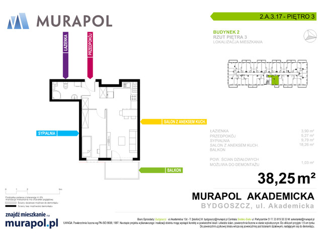 Mieszkanie w inwestycji Murapol Osiedle Akademickie, symbol 2.A.3.17 » nportal.pl