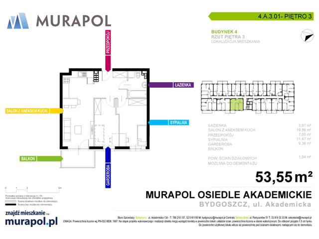 Mieszkanie w inwestycji Murapol Osiedle Akademickie, symbol 4.A.3.01 » nportal.pl