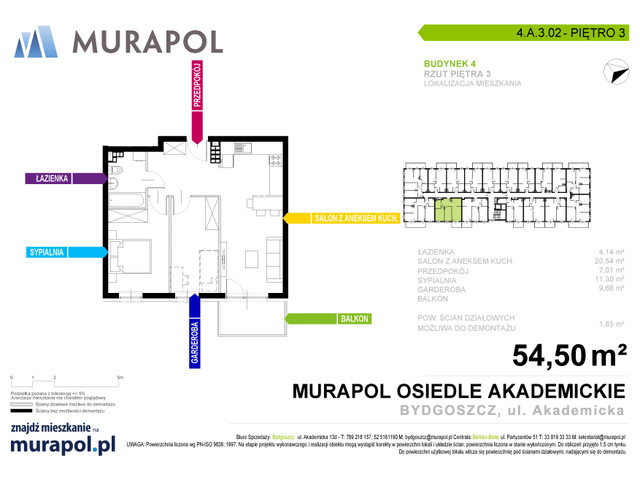 Mieszkanie w inwestycji Murapol Osiedle Akademickie, symbol 4.A.3.02 » nportal.pl