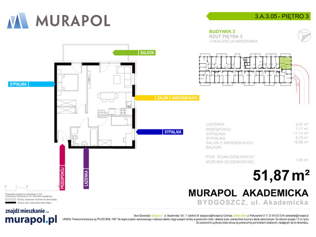 Mieszkanie w inwestycji Murapol Osiedle Akademickie, symbol 3.A.3.05 » nportal.pl