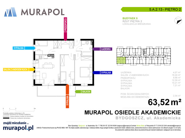 Mieszkanie w inwestycji Murapol Osiedle Akademickie, symbol 5.A.2.13 » nportal.pl