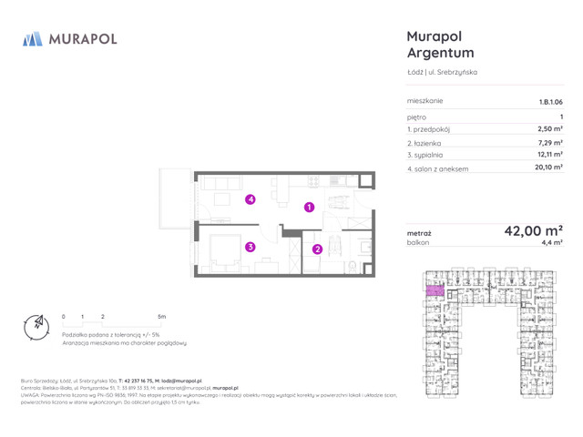 Mieszkanie w inwestycji Murapol Argentum, symbol 1.B.1.06 » nportal.pl