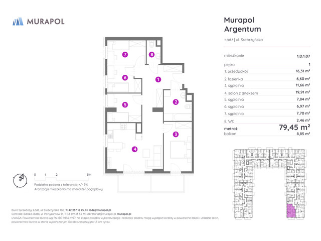 Mieszkanie w inwestycji Murapol Argentum, symbol 1.D.1.07 » nportal.pl