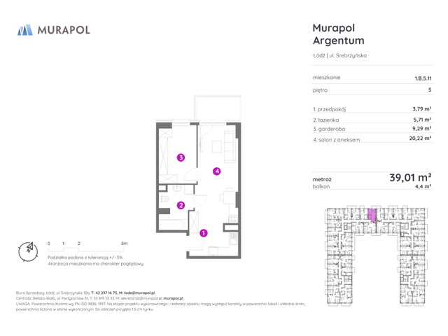 Mieszkanie w inwestycji Murapol Argentum, symbol 1.B.5.11 » nportal.pl