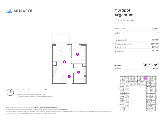 Mieszkanie w inwestycji Murapol Argentum, symbol 1.C.7.05 » nportal.pl