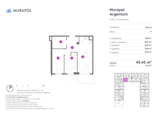 Mieszkanie w inwestycji Murapol Argentum, symbol 1.B.9.12 » nportal.pl