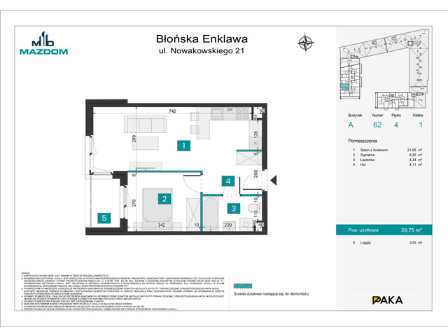 Mieszkanie w inwestycji Błońska Enklawa, symbol A.62 » nportal.pl