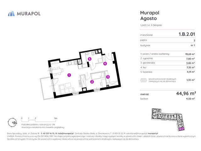 Mieszkanie w inwestycji Murapol Agosto, symbol 1.B.2.01 » nportal.pl