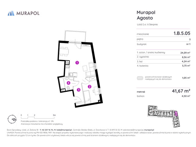 Mieszkanie w inwestycji Murapol Agosto, symbol 1.B.5.05 » nportal.pl