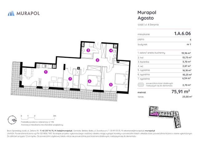 Mieszkanie w inwestycji Murapol Agosto, symbol 1.A.6.06 » nportal.pl