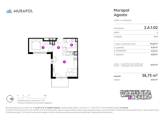 Mieszkanie w inwestycji Murapol Agosto, symbol 2.A.1.02 » nportal.pl