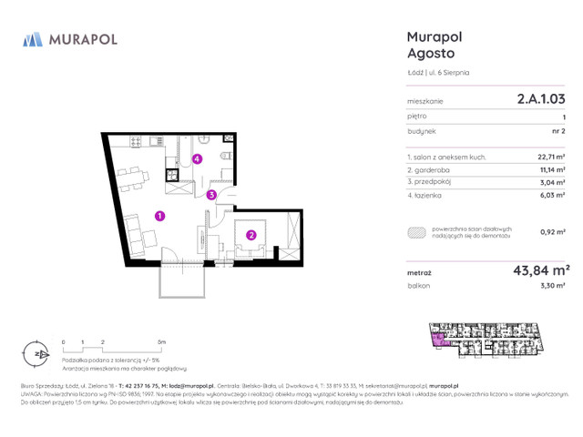 Mieszkanie w inwestycji Murapol Agosto, symbol 2.A.1.03 » nportal.pl