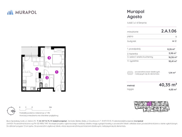Mieszkanie w inwestycji Murapol Agosto, symbol 2.A.1.06 » nportal.pl