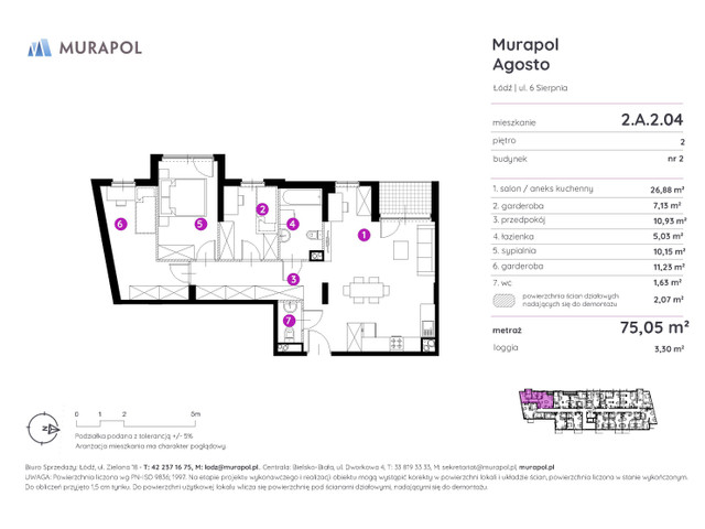 Mieszkanie w inwestycji Murapol Agosto, symbol 2.A.2.04 » nportal.pl