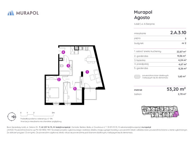 Mieszkanie w inwestycji Murapol Agosto, symbol 2.A.3.10 » nportal.pl