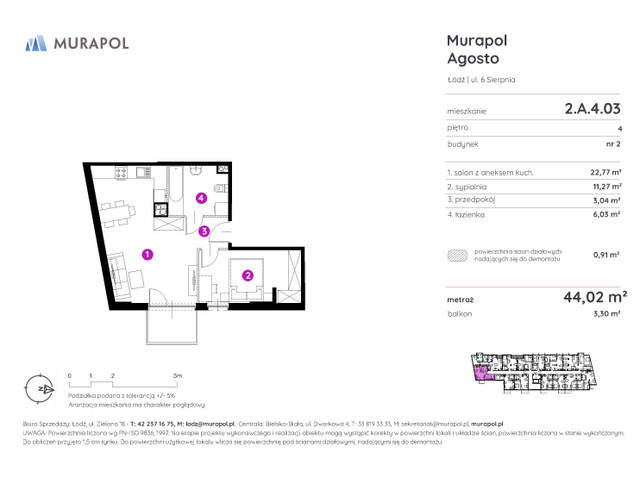 Mieszkanie w inwestycji Murapol Agosto, symbol 2.A.4.03 » nportal.pl