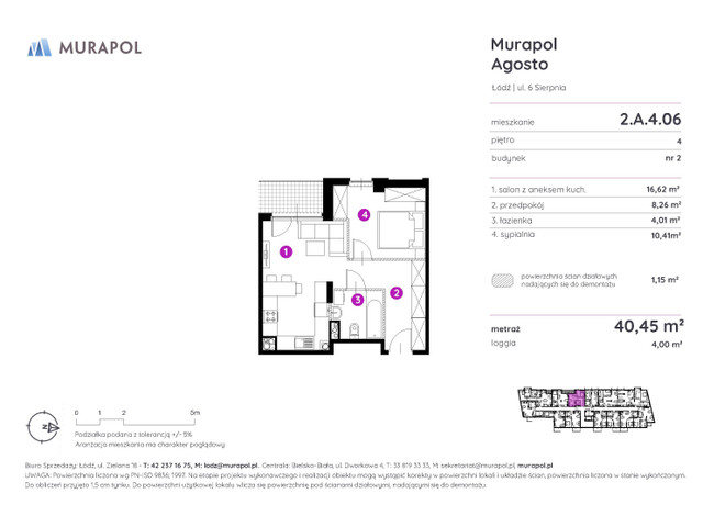 Mieszkanie w inwestycji Murapol Agosto, symbol 2.A.4.06 » nportal.pl