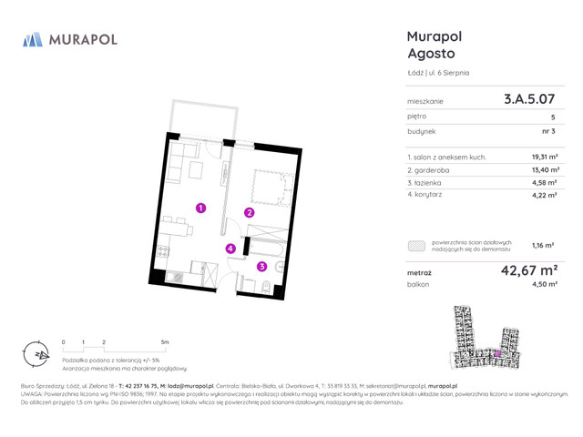 Mieszkanie w inwestycji Murapol Agosto, symbol 3.A.5.07 » nportal.pl