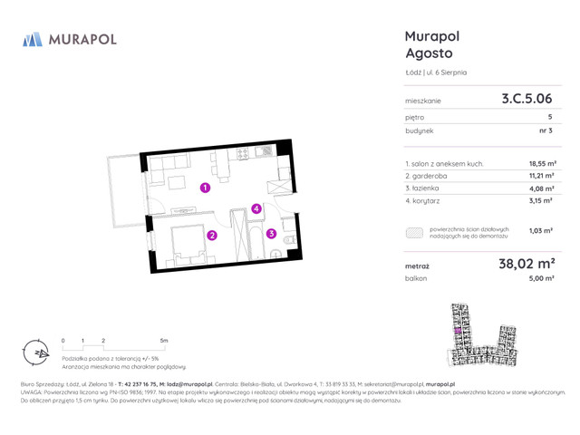 Mieszkanie w inwestycji Murapol Agosto, symbol 3.C.5.06 » nportal.pl