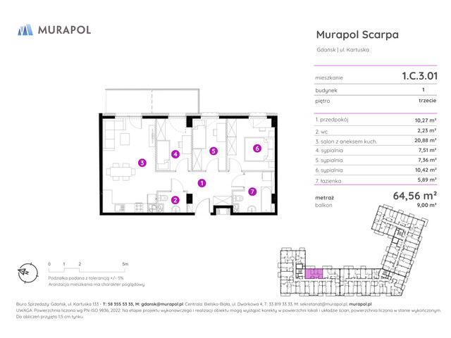 Mieszkanie w inwestycji Murapol Scarpa, symbol 1.C.3.01 » nportal.pl