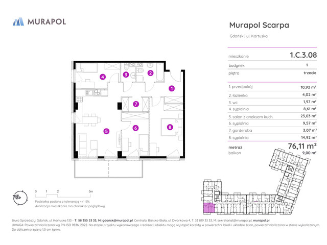 Mieszkanie w inwestycji Murapol Scarpa, symbol 1.C.3.08 » nportal.pl