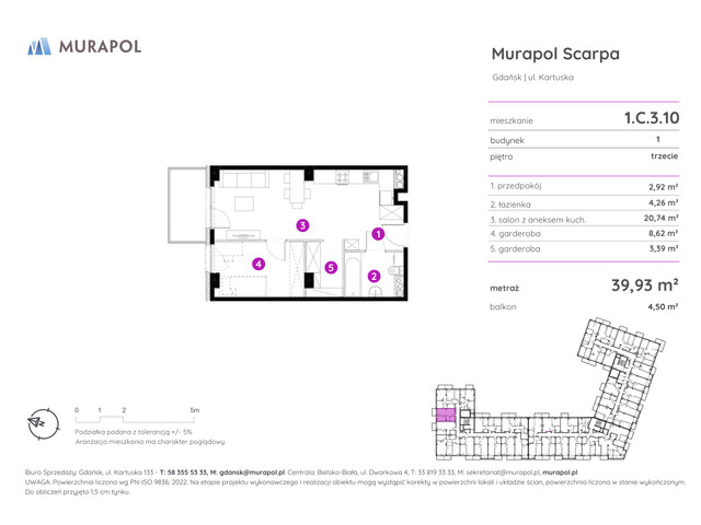 Mieszkanie w inwestycji Murapol Scarpa, symbol 1.C.3.10 » nportal.pl