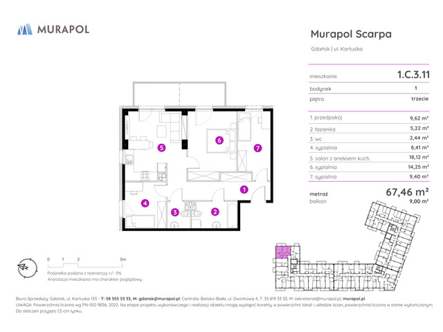 Mieszkanie w inwestycji Murapol Scarpa, symbol 1.C.3.11 » nportal.pl