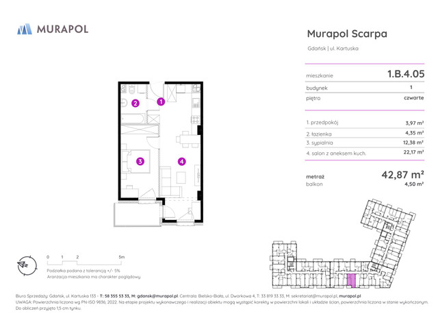 Mieszkanie w inwestycji Murapol Scarpa, symbol 1.B.4.05 » nportal.pl